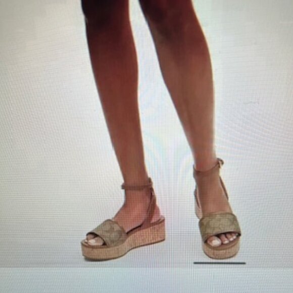 Coach Saddle/Khaki Tullie Signature Jacquard Sandals Style #:CR883 - Picture 11 of 11